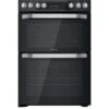 Hotpoint HDM67V9HCB 60cm Wide Double Oven Electric Cooker With Ceramic Hob - Black