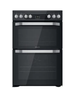 Hotpoint HDM67V9HCB 60cm Wide Double Oven Electric Cooker With Ceramic Hob - Black