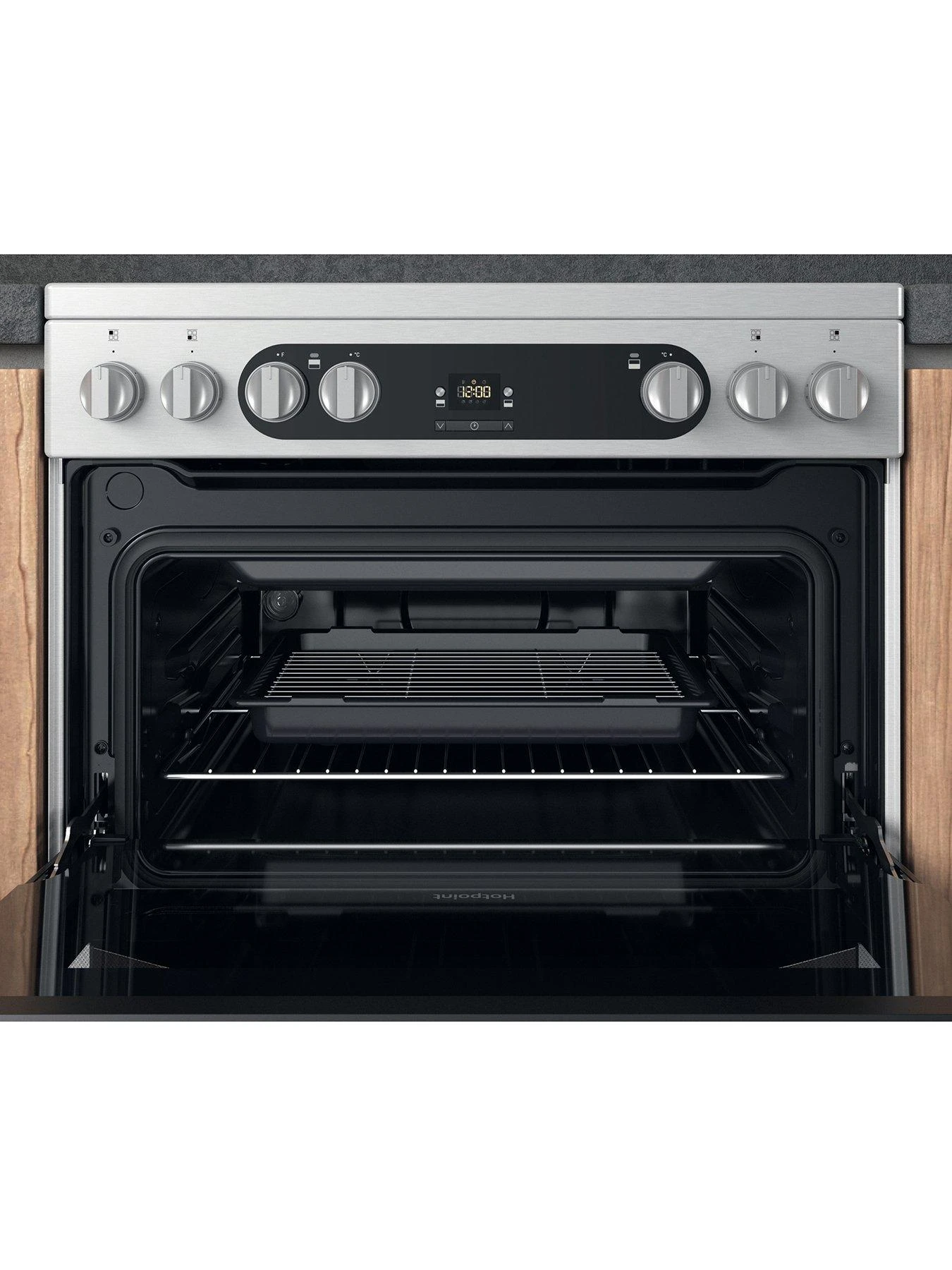 Hotpoint HDM67V9HCX 60cm Wide Double Oven Cooker With Ceramic Hob - Stainless Steel - Image 6