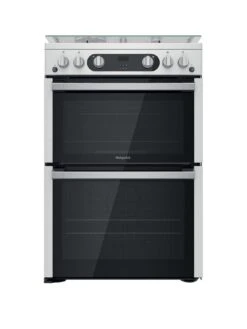 Hotpoint HDM67G0C2CX 60cm Wide Freestanding Double Oven Gas Cooker