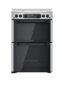Hotpoint HDM67G0CCX 60cm Wide Freestanding Double Oven Gas Cooker