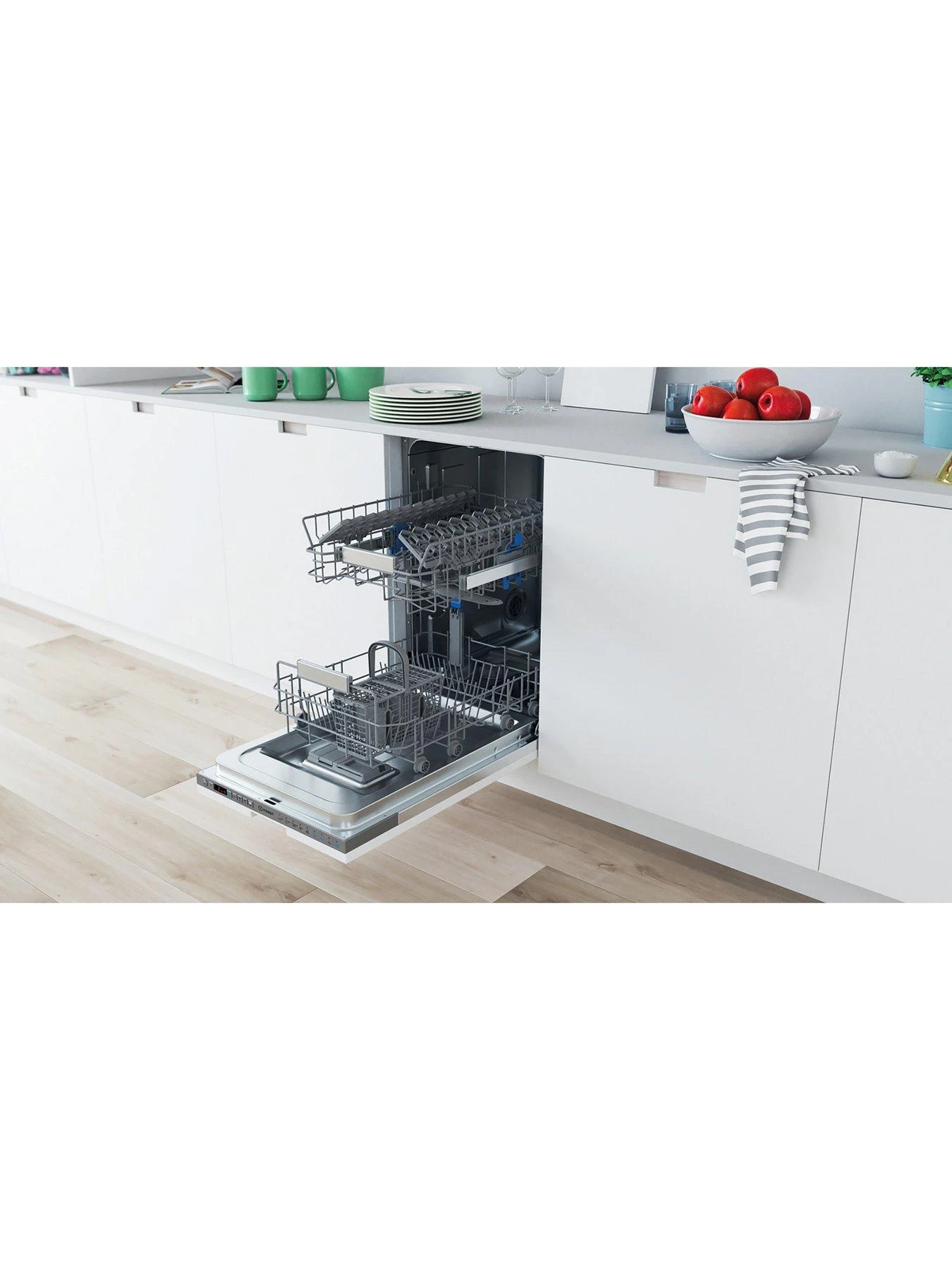 Indesit DSIO3T224EZUKN 10-Place Slimline Integrated Dishwasher - Silver - Image 2