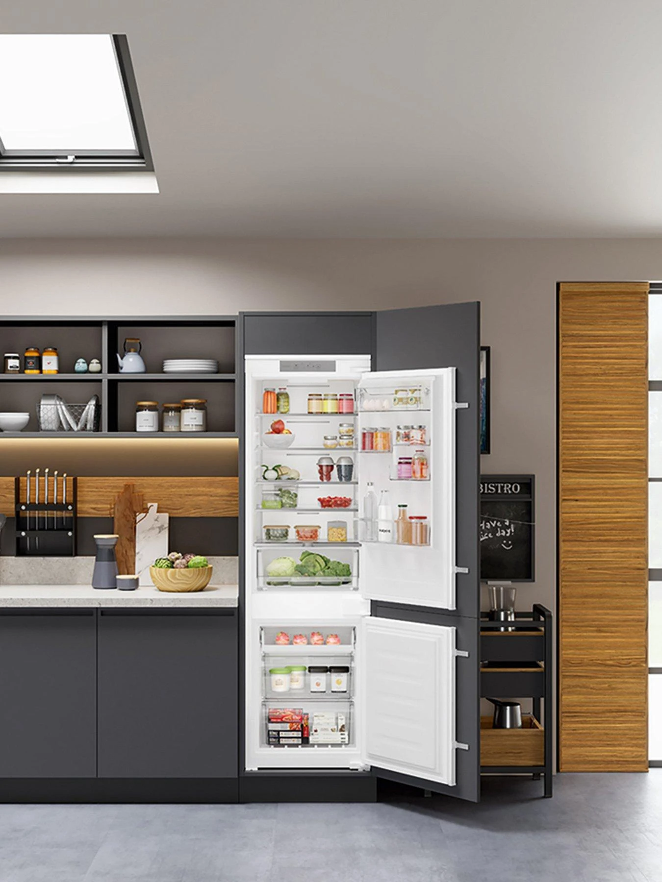 Hotpoint HTC18T311 Total No Frost 55cm Wide Integrated Fridge Freezer - White - Image 3