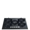 Hotpoint HGS72SBK 73cm Wide Built-in Gas On Glass Hob - Black