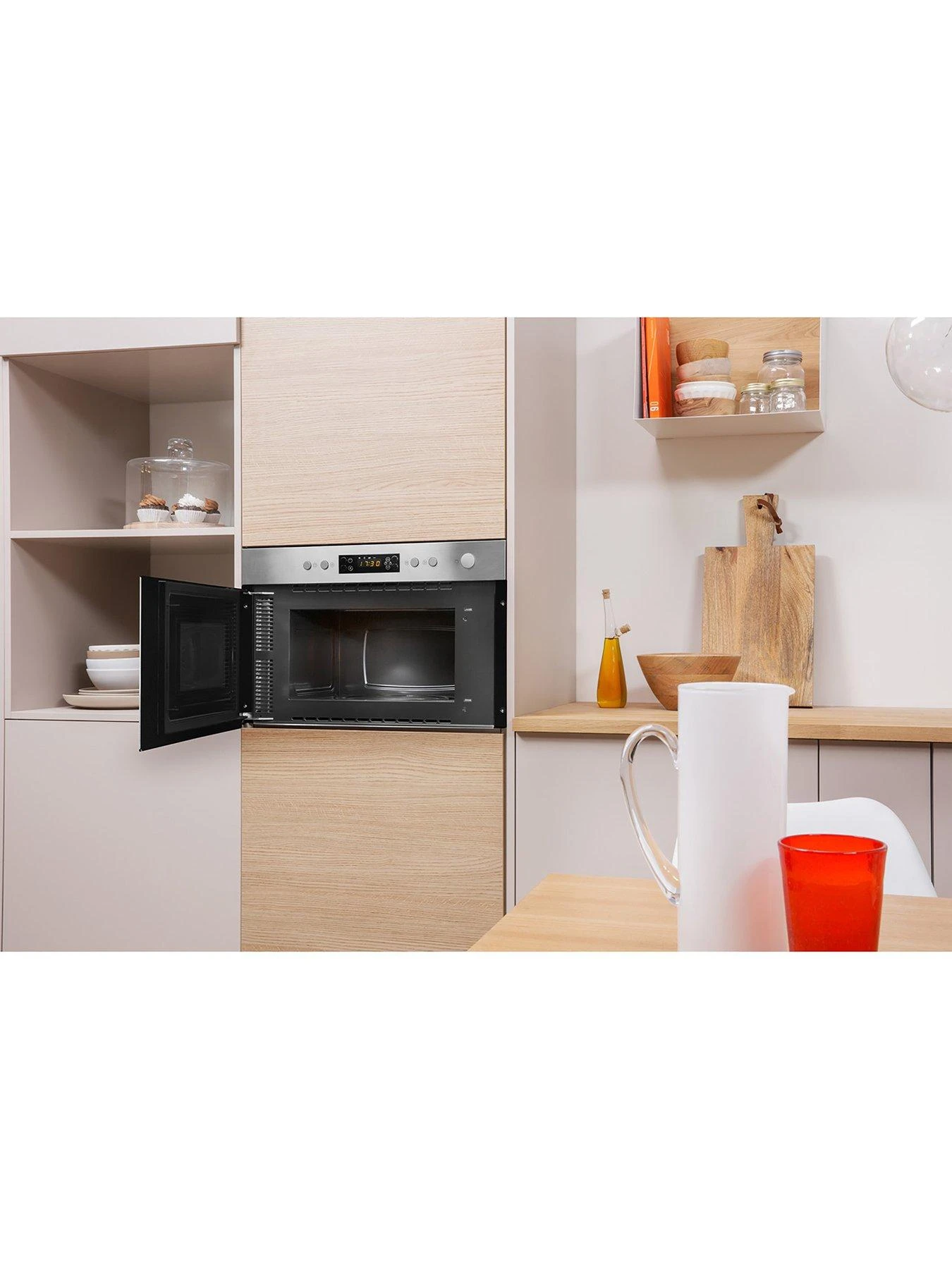 Indesit MWI5213IX 60cm Wide Built-in Microwave With Grill - Stainless Steel - Image 4