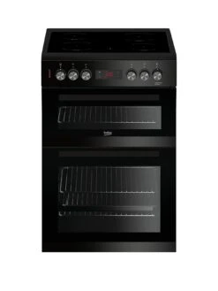 Beko KDC653K 60CM Double Oven Electric Cooker, Black