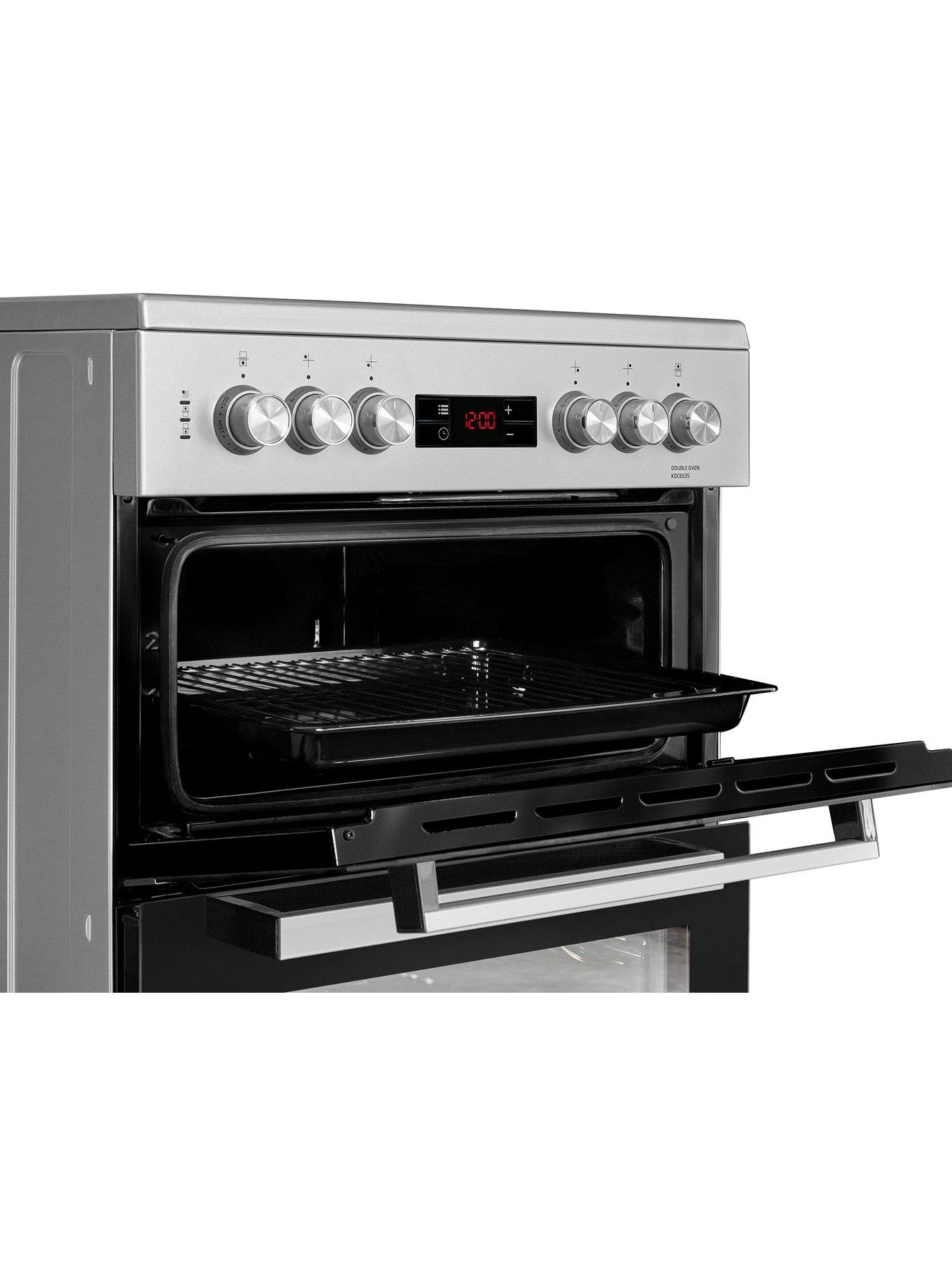 Beko KDC653S 60CM Double Oven Electric Cooker - Silver - Image 3