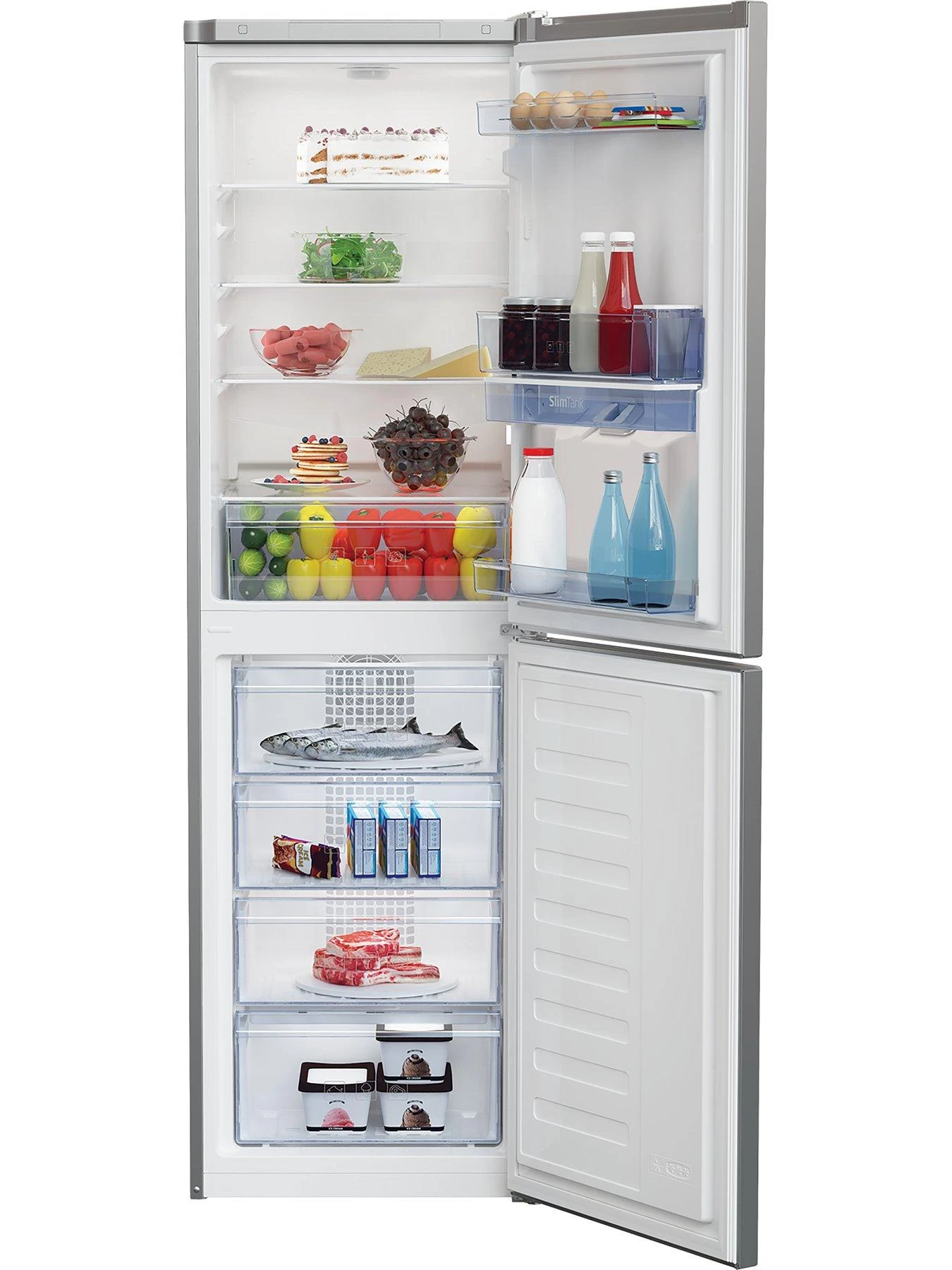 Beko CFG3582DS 55cm Wide Frost-Free Fridge Freezer - Silver - Image 3