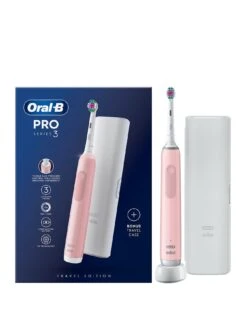 Oral B Oral-B Pro 3 - 3500 3DWhite - Pink Electric Toothbrush Designed By Braun + Bonus Travel Case