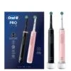 Oral B Oral-B Pro 3 - 3900 Cross Action - Black & Pink Electric Toothbrushes Designed By Braun