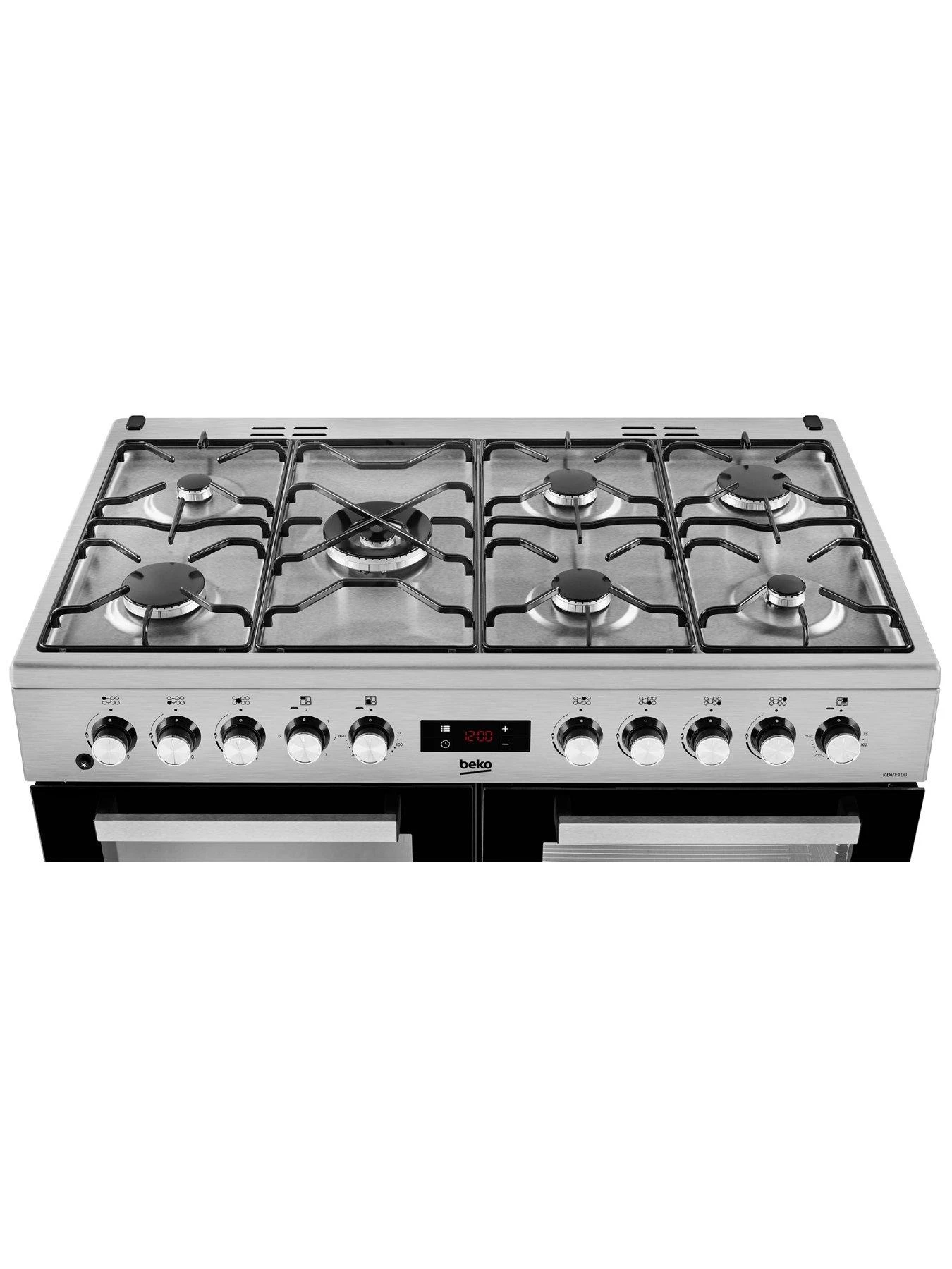 Beko KDVF100X Freestanding 100cm Double Oven Range Cooker, Stainless Steel - Image 2