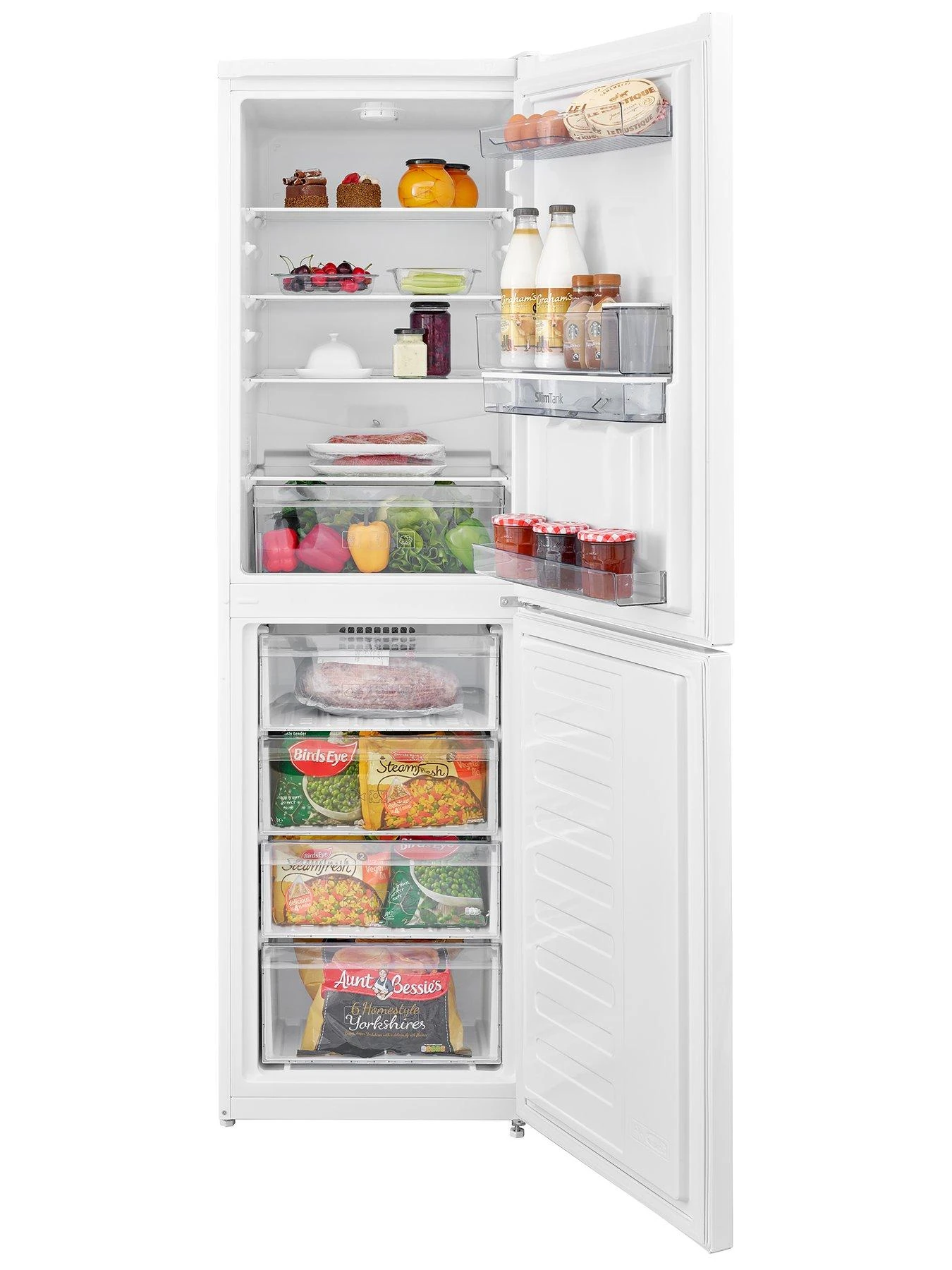 Beko CFG3582DW 55cm Wide Frost-Free Fridge Freezer With Water Dispenser - White - Image 2