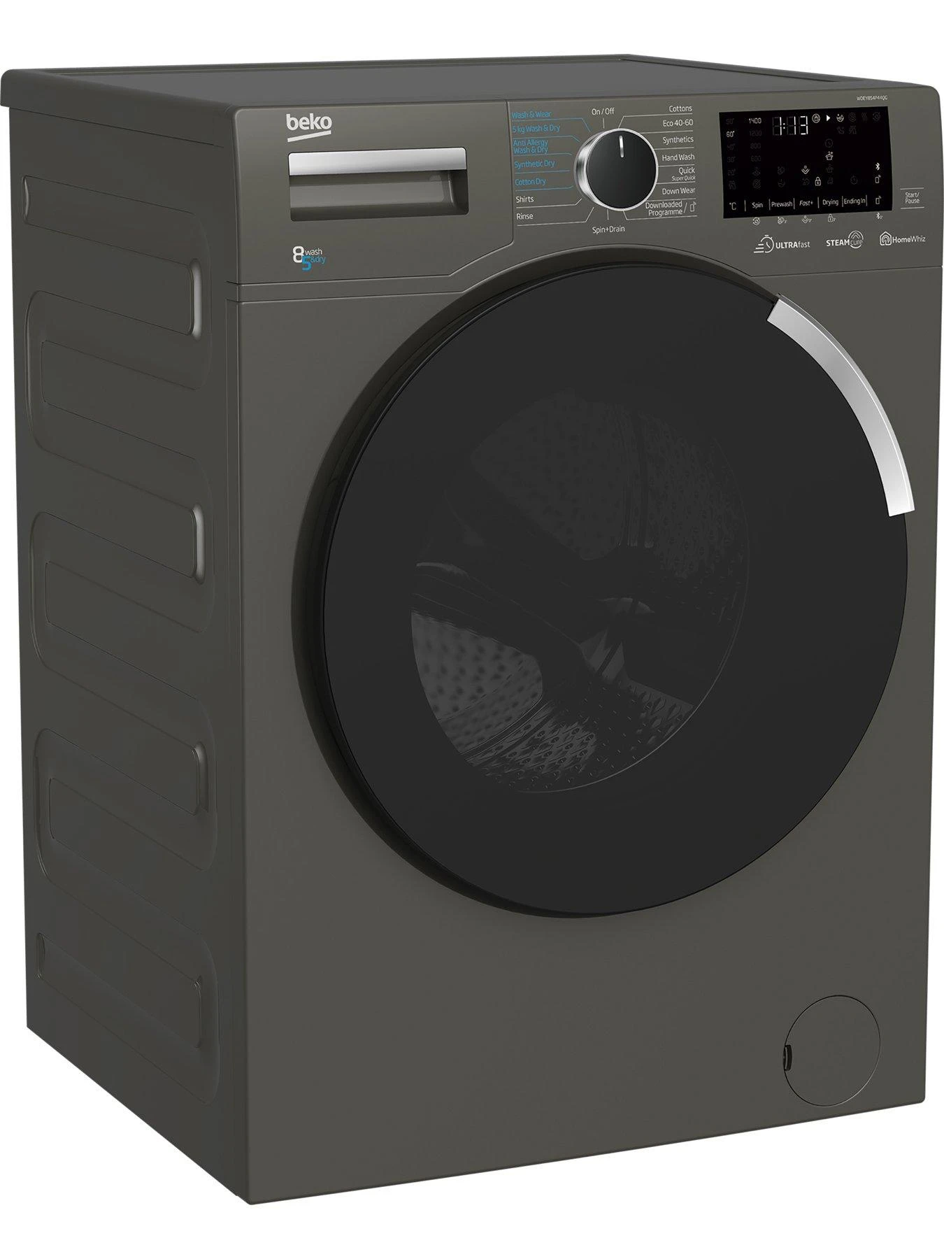 Beko WDEY854P44QG 8kg Wash 5kg Dry 1400 Spin RecycledTub™ Washer Dryer - Graphite - Image 2