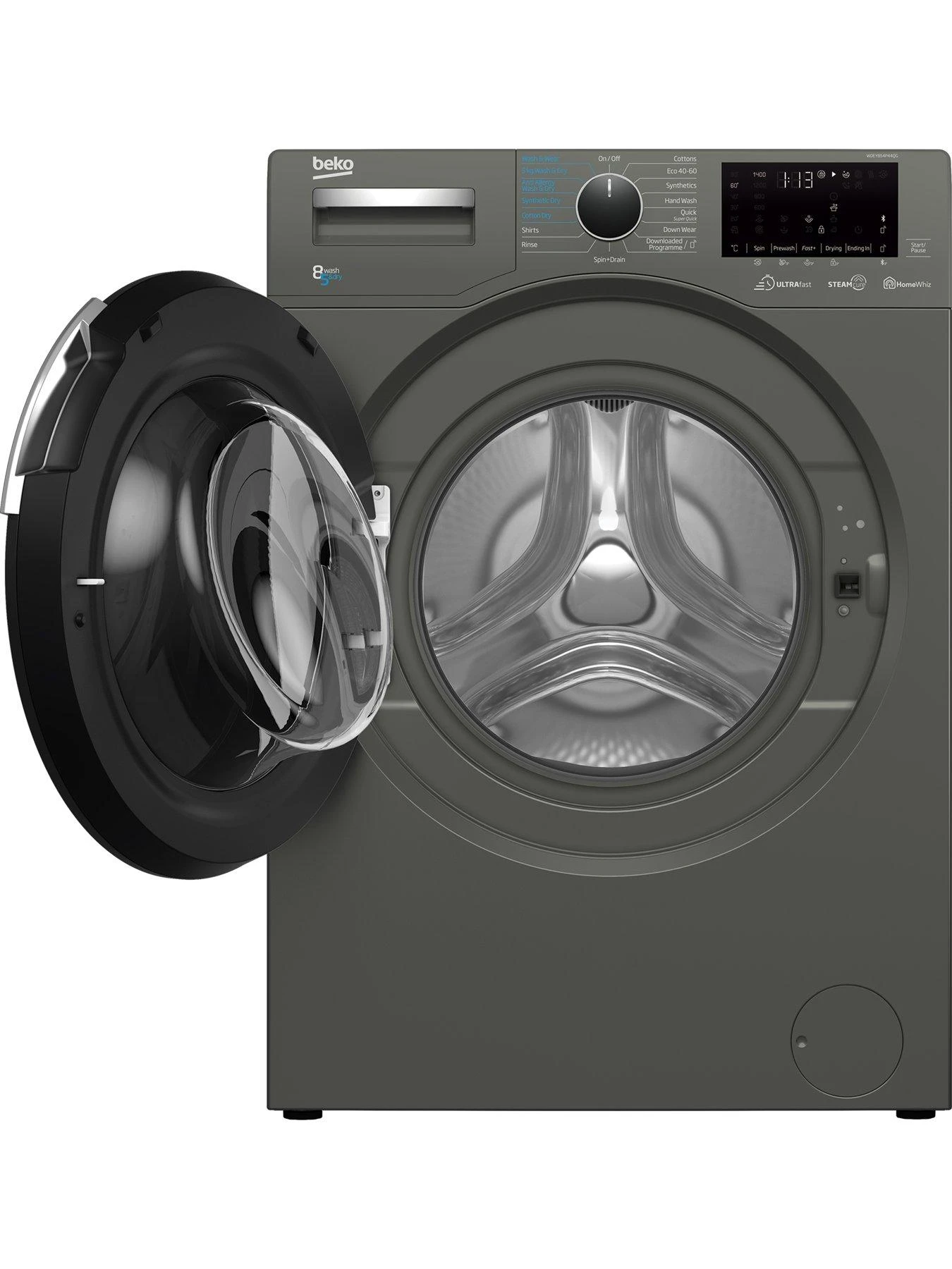 Beko WDEY854P44QG 8kg Wash 5kg Dry 1400 Spin RecycledTub™ Washer Dryer - Graphite - Image 3