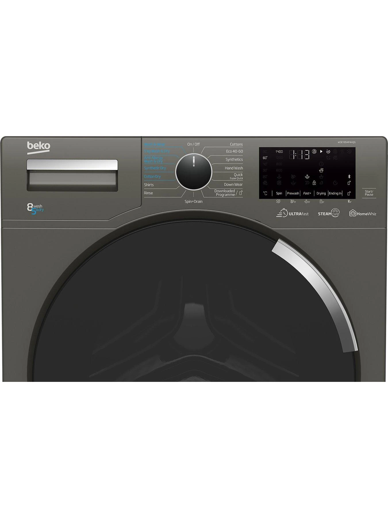Beko WDEY854P44QG 8kg Wash 5kg Dry 1400 Spin RecycledTub™ Washer Dryer - Graphite - Image 4