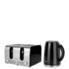 Swan Kettle & Toaster 4-Slice Twin Pack - Black