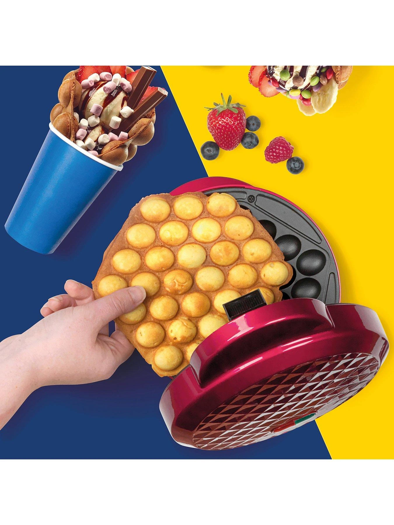 Giles & Posner Bubble Waffle Maker Machine With Serving Cones - Image 2