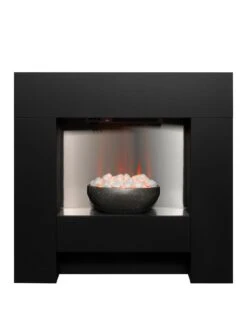 Adam Fires & Fireplaces Adam Cubist Electric Fireplace Suite - Black