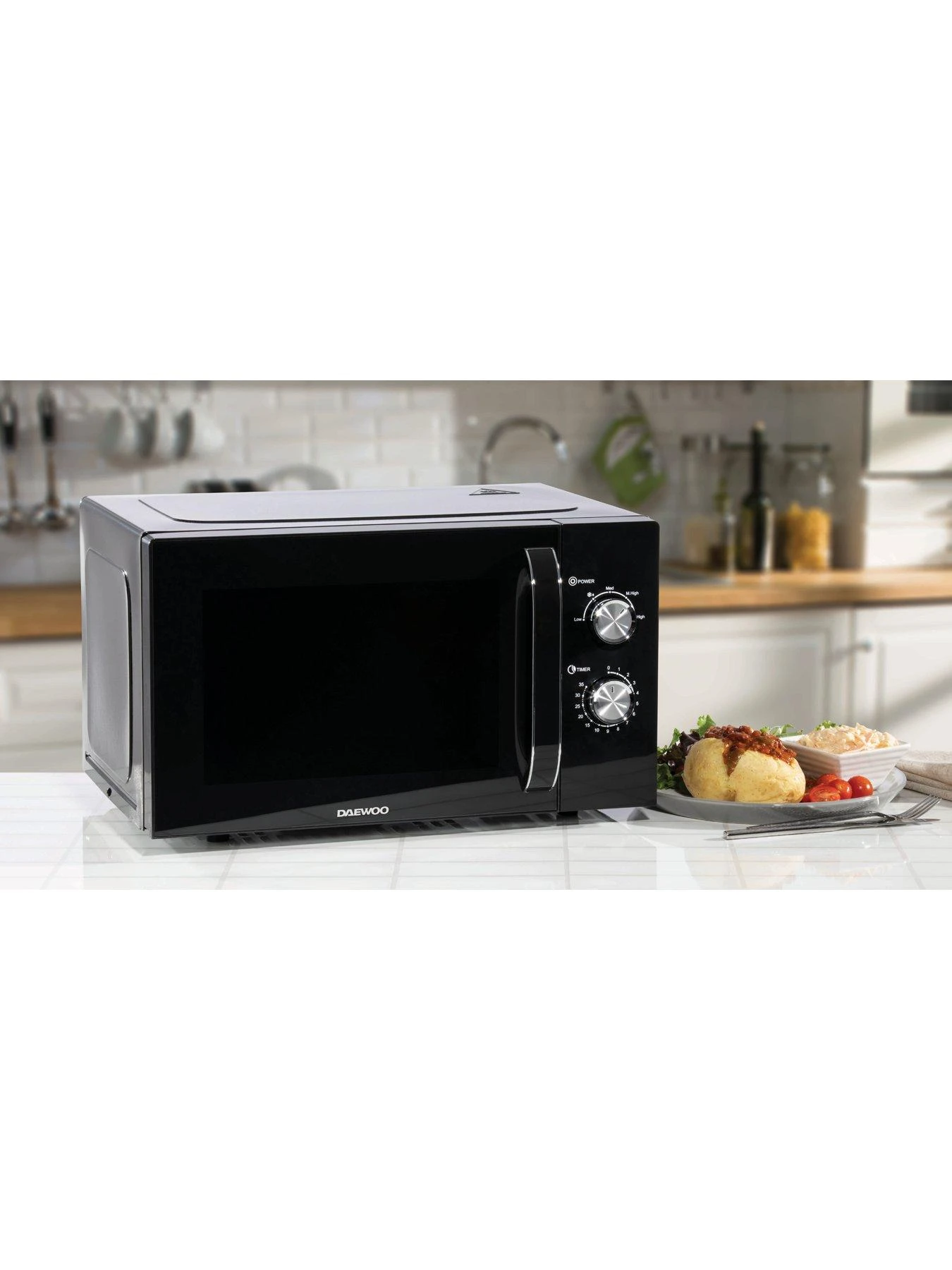 Daewoo 23L BLACK 800W Microwave KOR8A07 - Image 3