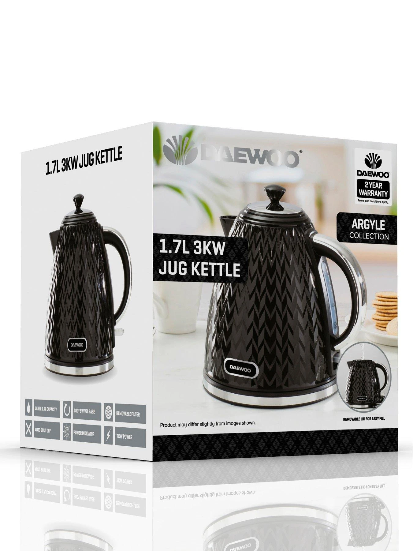 Daewoo Argyle Kettle- Black - Image 3