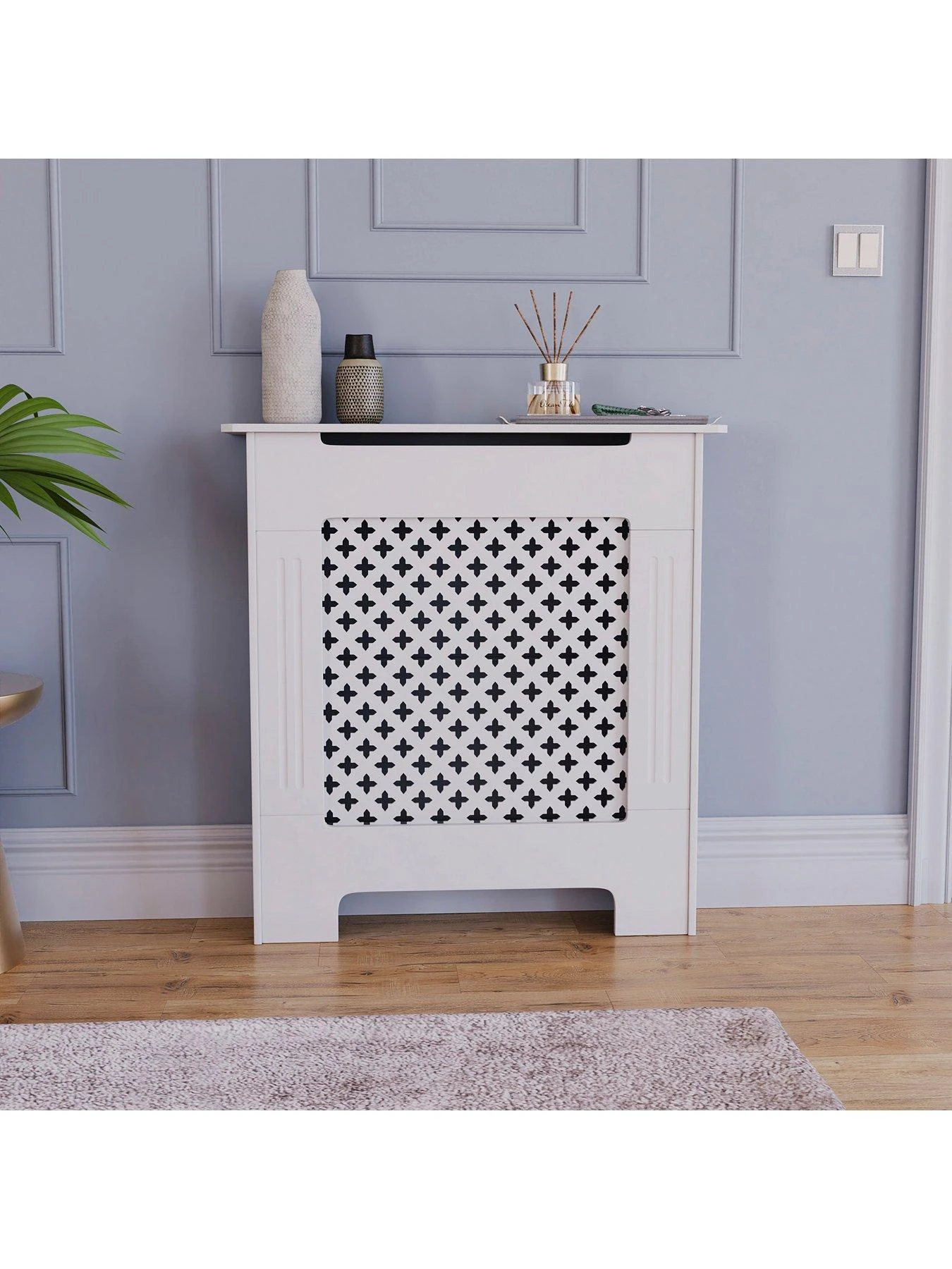 Vida Designs Oxford Small Radiator Cover - White - Image 3