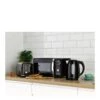 Daewoo Kensington Jug Kettle, 2 Slice Toaster & Microwave Triple Pack Black