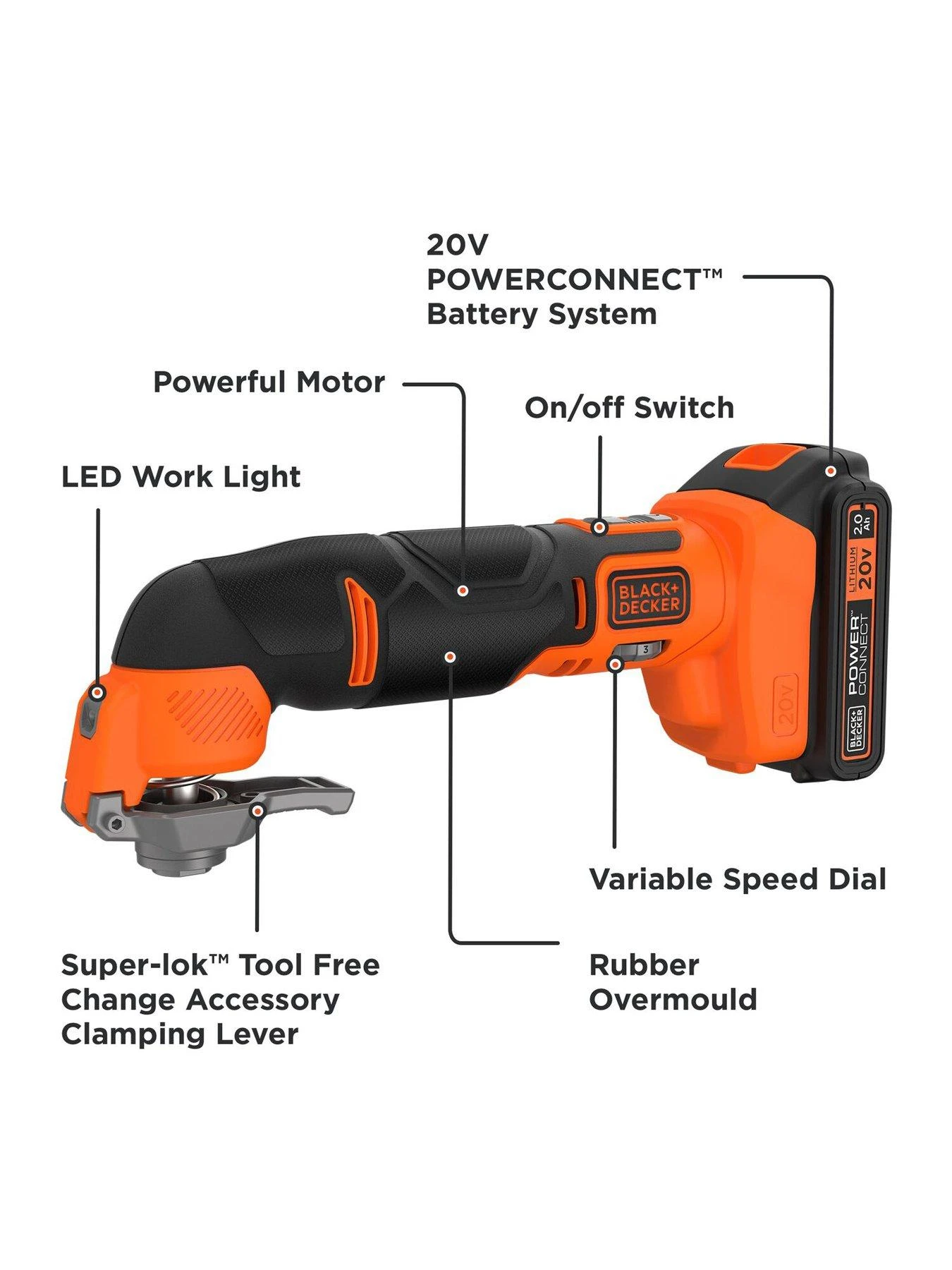 Black & Decker 18V Oscillating Tool 2Ah 400mA Kibox - Image 6