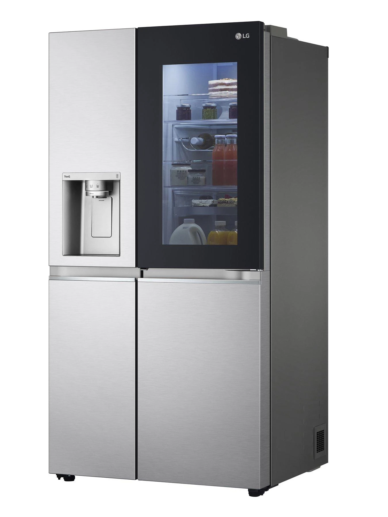 LG InstaView ThinQ GSXV90BSAE Wifi Connected American-Style Fridge Freezer - Stainless Steel - E Rated - Image 2