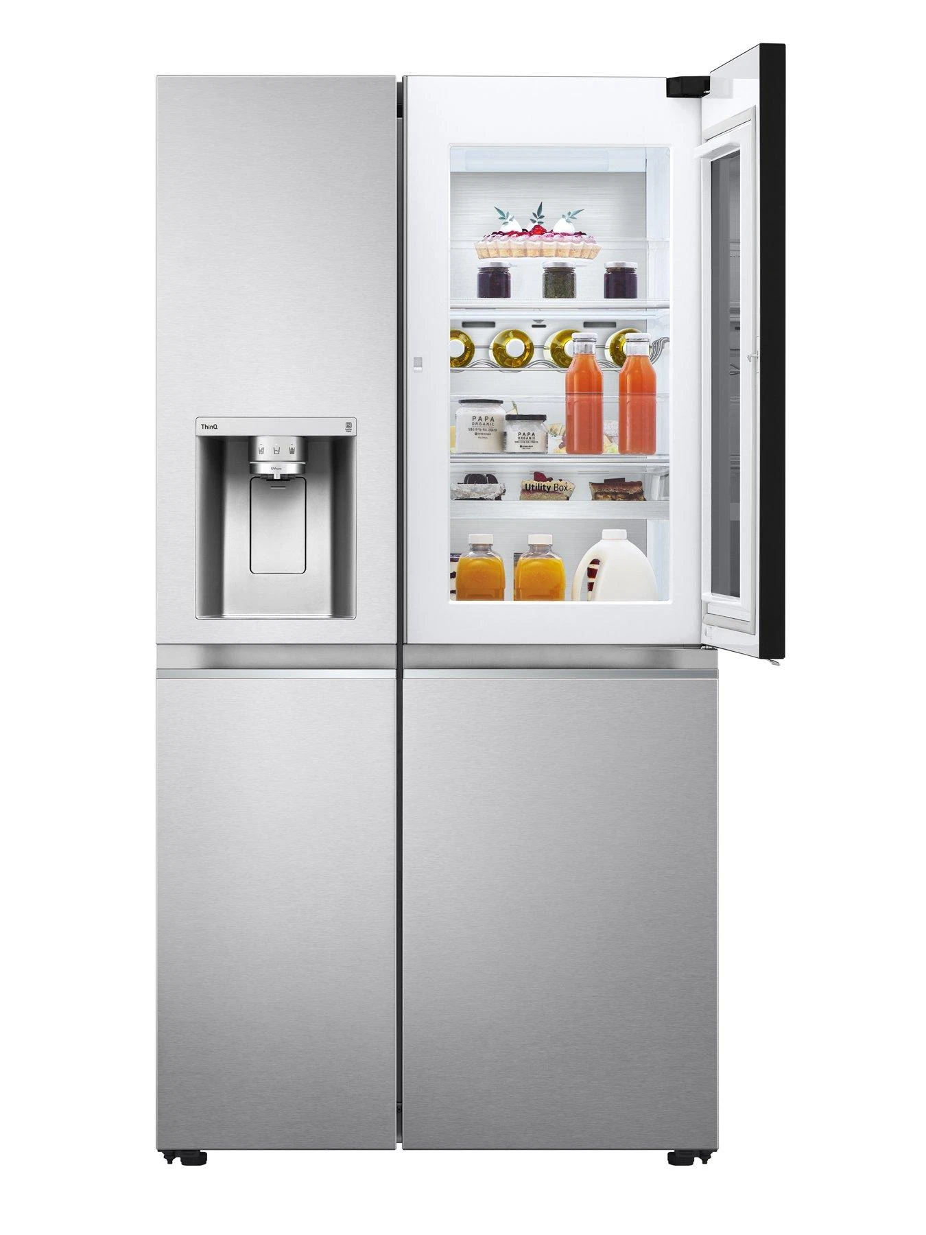 LG InstaView ThinQ GSXV90BSAE Wifi Connected American-Style Fridge Freezer - Stainless Steel - E Rated - Image 3