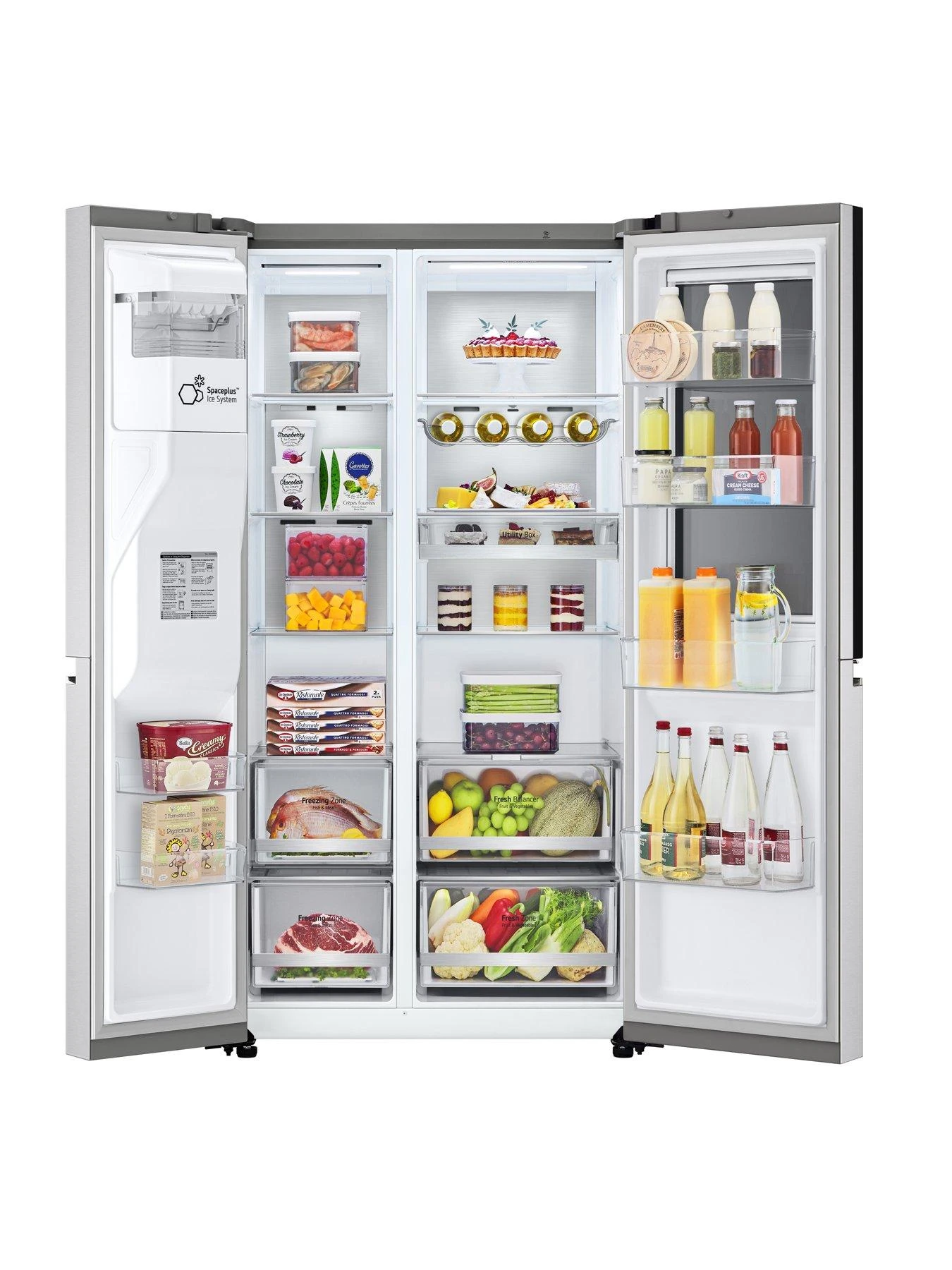 LG InstaView ThinQ GSXV90BSAE Wifi Connected American-Style Fridge Freezer - Stainless Steel - E Rated - Image 4