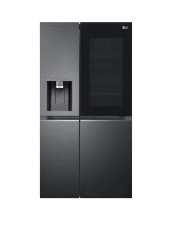 LG InstaView ThinQ GSXV91MCAE Wifi Connected American-Style Fridge Freezer - Matte Black - E Rated