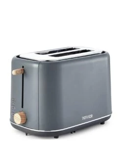 Tower Scandi 800W 2 Slice Toaster Grey Light Wood