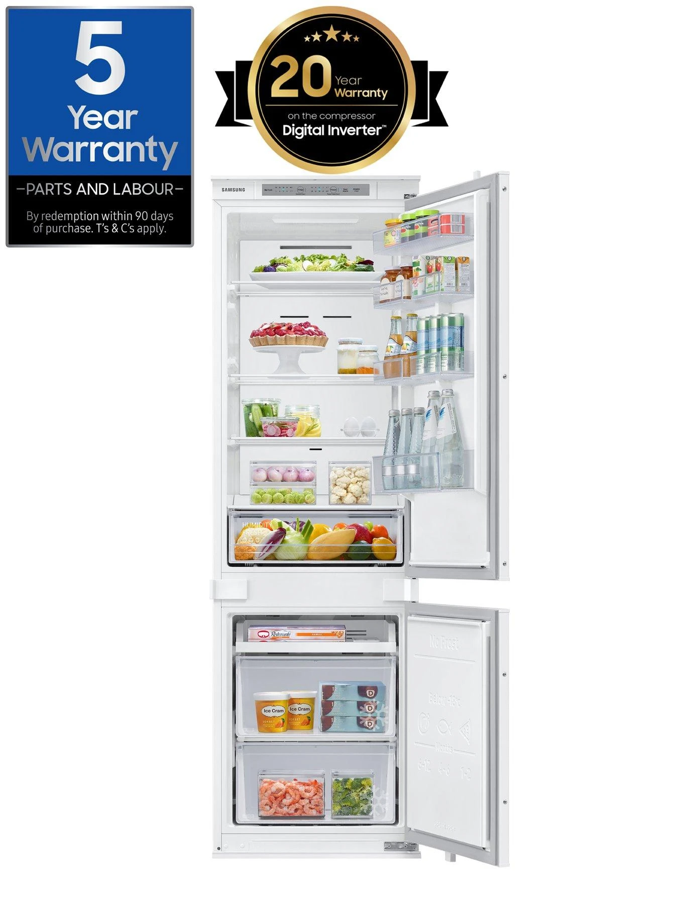 Samsung BRB26600FWW/EU Integrated Fridge Freezer With Total No Frost - White - Image 2