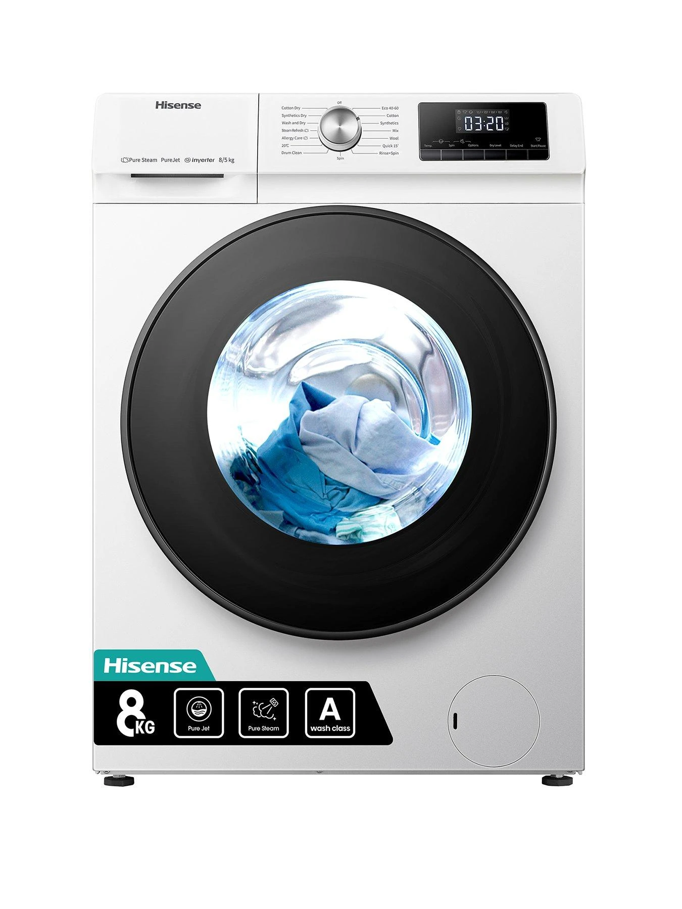Hisense 3 Series WDQA8014EVJM 8Kg/5KG Washer Dryer With 1400rpm- White