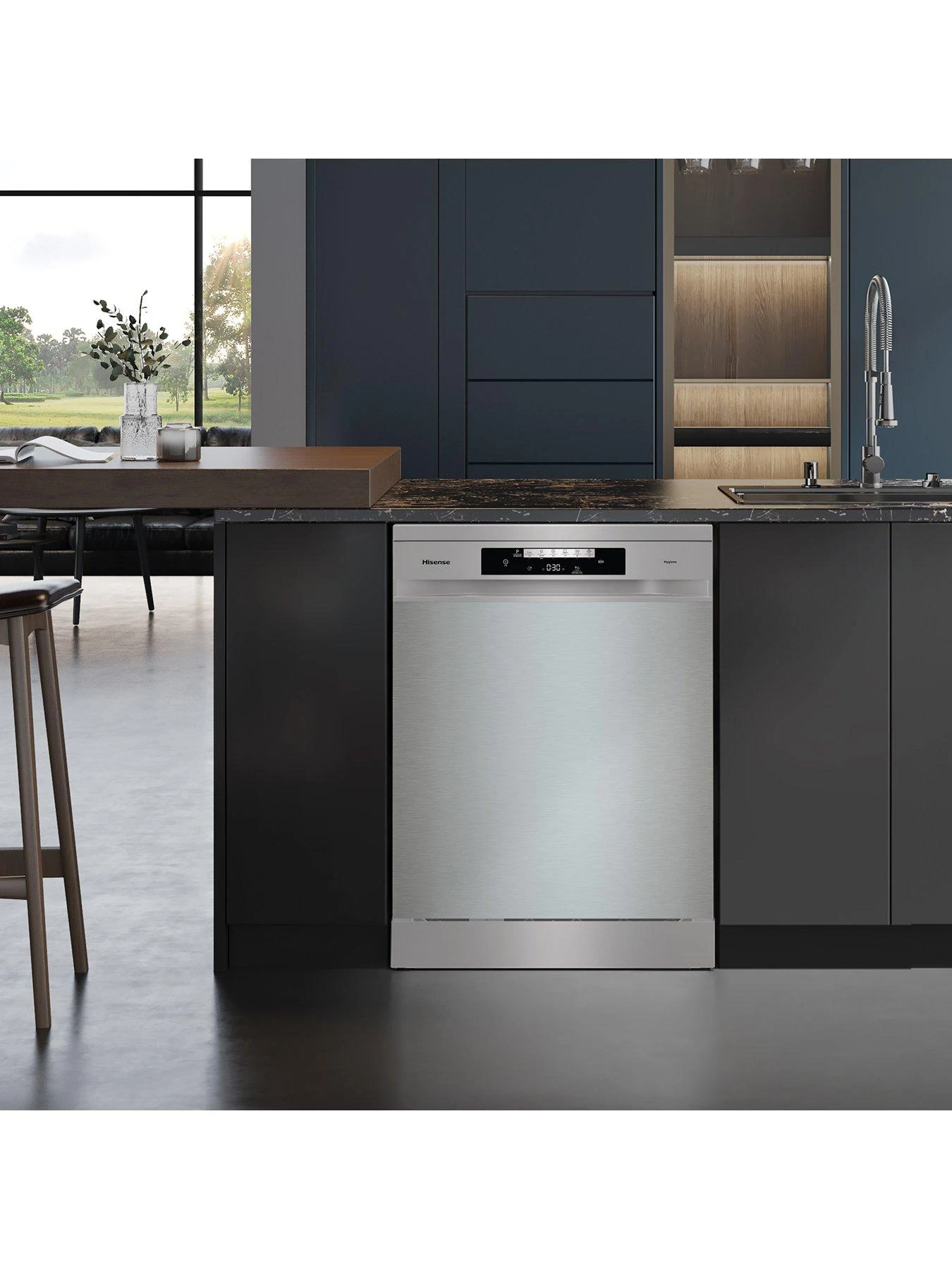 Hisense HS643D60XUK 16-Place Freestanding Dishwasher With Cutlery Tray - Stainless Steel - Image 6