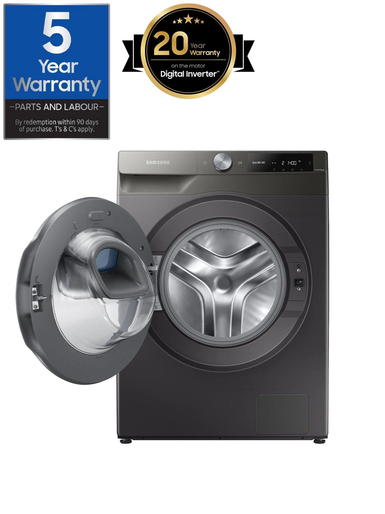 Samsung Series 6 WW90T684DLN/S1 AddWash™ And Auto Dose Washing Machine - 9kg Load 1400 Spin A Rated - Graphite - Image 2