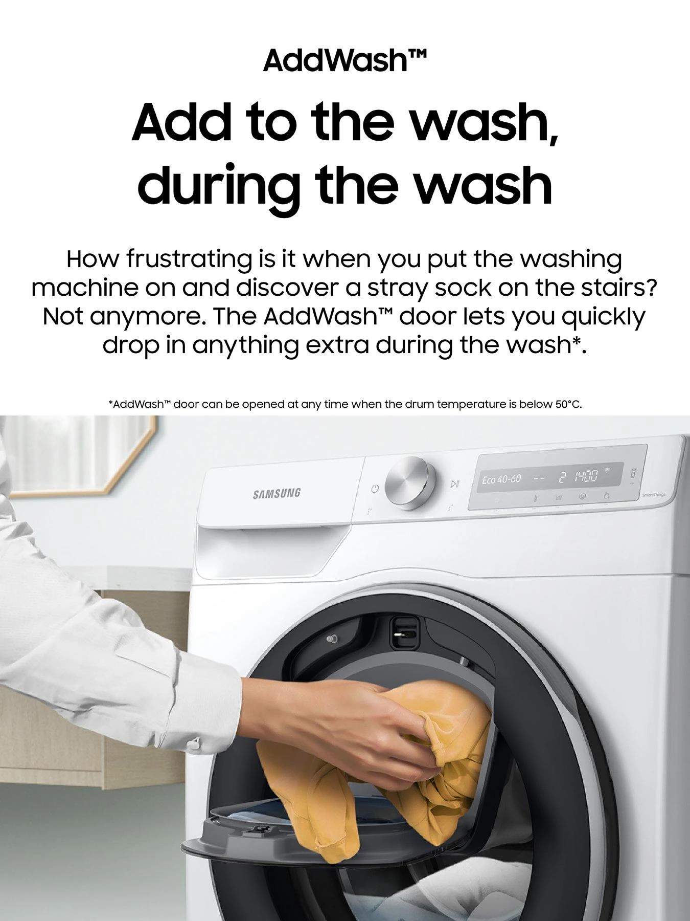 Samsung Series 6 WW90T684DLN/S1 AddWash™ And Auto Dose Washing Machine - 9kg Load 1400 Spin A Rated - Graphite - Image 5