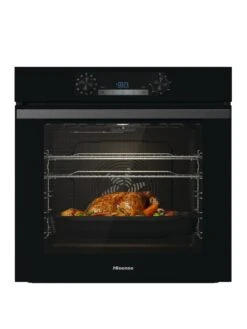 Hisense BI62212ABUK, Single Oven, 77L With Steam Clean Function- Black