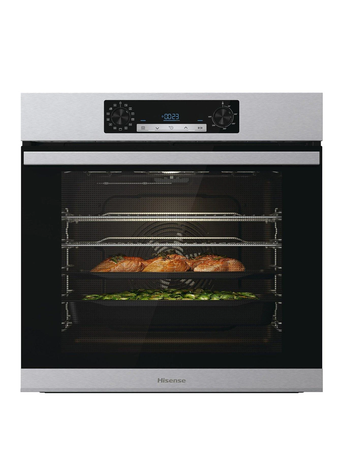 Hisense BSA65222AXUK 77-Litre Single Electric Oven With Steam Bake Function - Stainless Steel