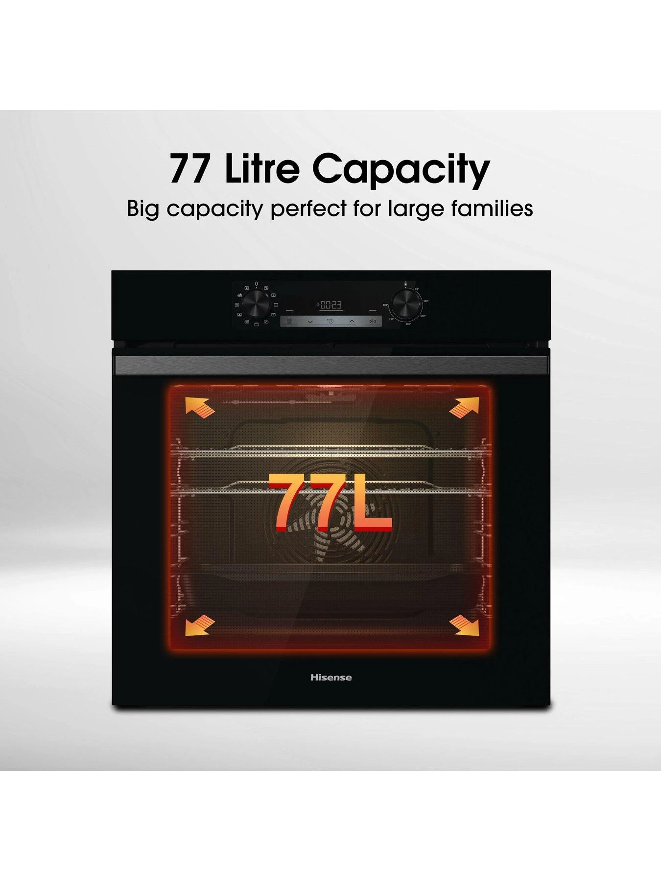 Hisense BI62211CB 77-Litre Electric Single Oven With Catalytic Liners - Black - Image 2