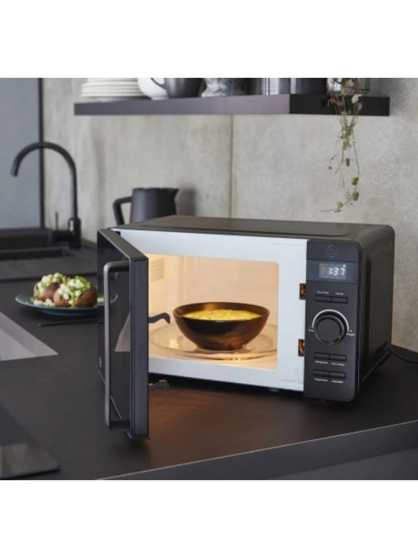 Swan Stealth 20L Digital Microwave - Black - Image 3