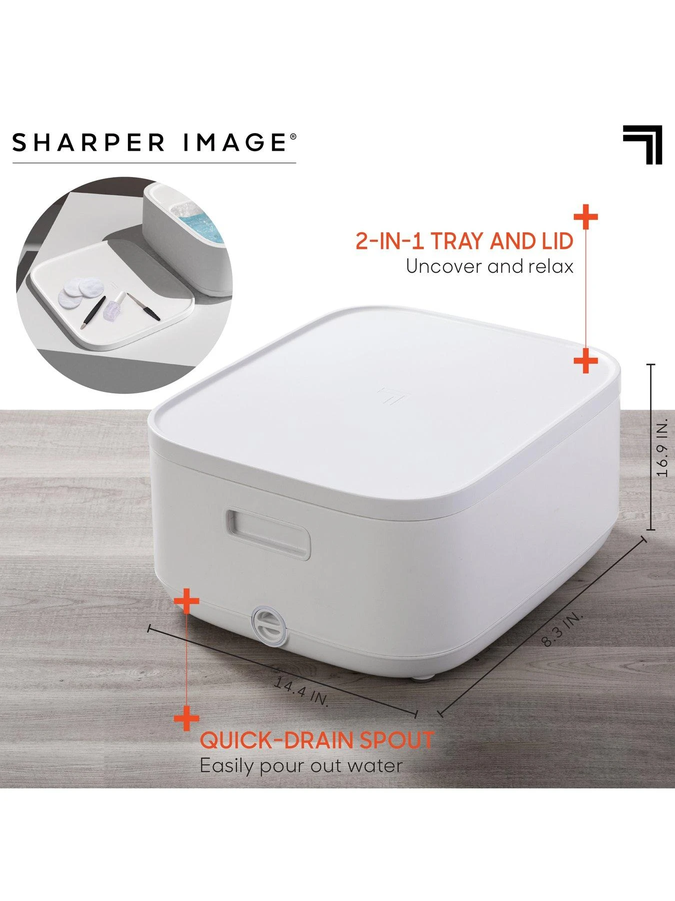Sharper Image Massager Foot Bath Heating With LCD - Image 3