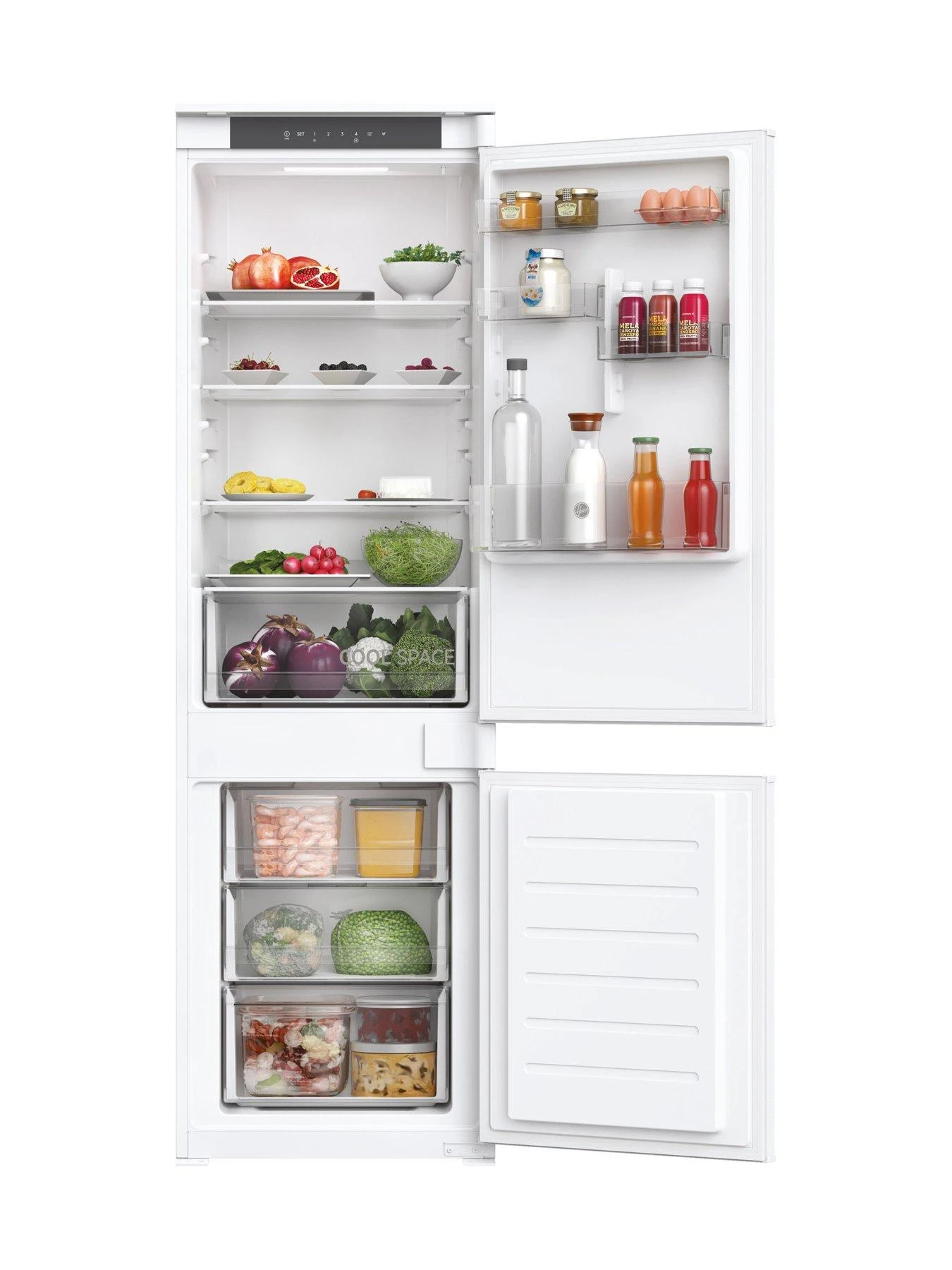Hoover HOBL185FK Integrated Low Frost Fridge Freezer, 177cm High - White - Image 2