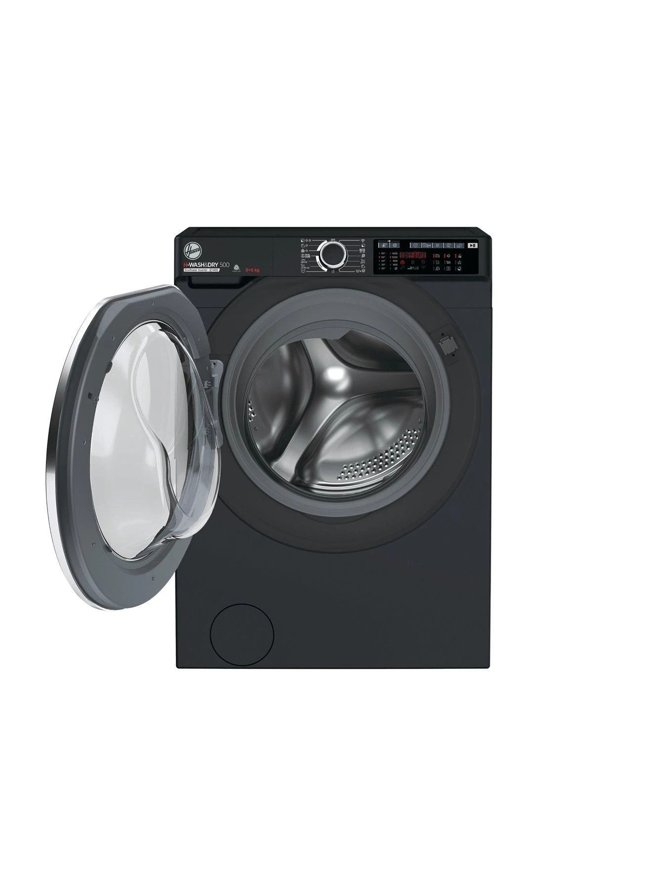 Hoover H-WASH 500 HD496AMBCB Freestanding Washer Dryer, WiFi Connected, A Rated, 9 Kg/6 Kg Load, 1400 Rpm - Black - Image 2