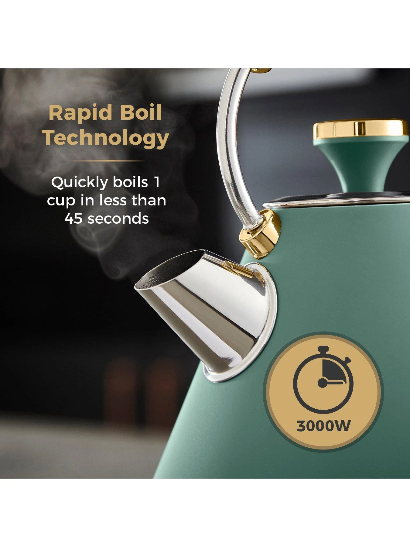 Tower Cavaletto 1.7L 3kW Pyramid Kettle - Jade - Image 4