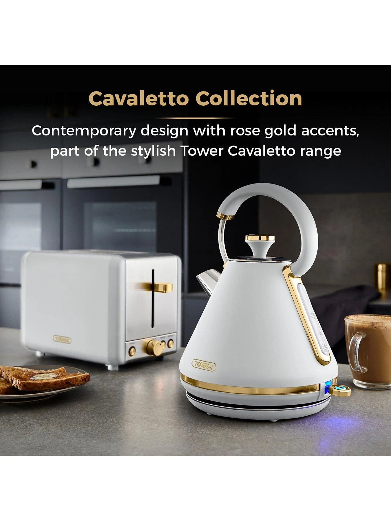 Tower Cavaletto 850W 2-Slice Toaster - Optic White - Image 3