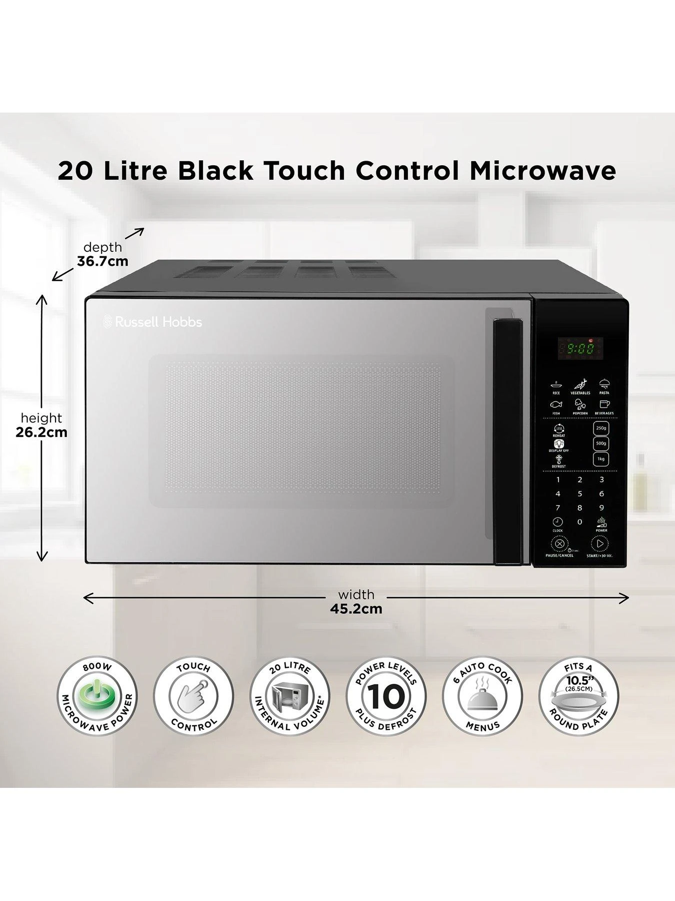 Russell Hobbs RHMT2004B 20-Litre 800W Digital Microwave - Image 2