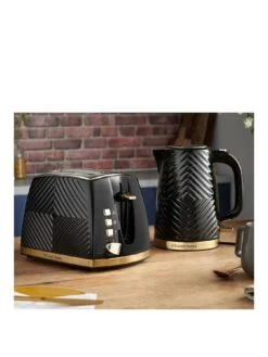 Russell Hobbs Groove Kettle & Toaster Bundle - Black
