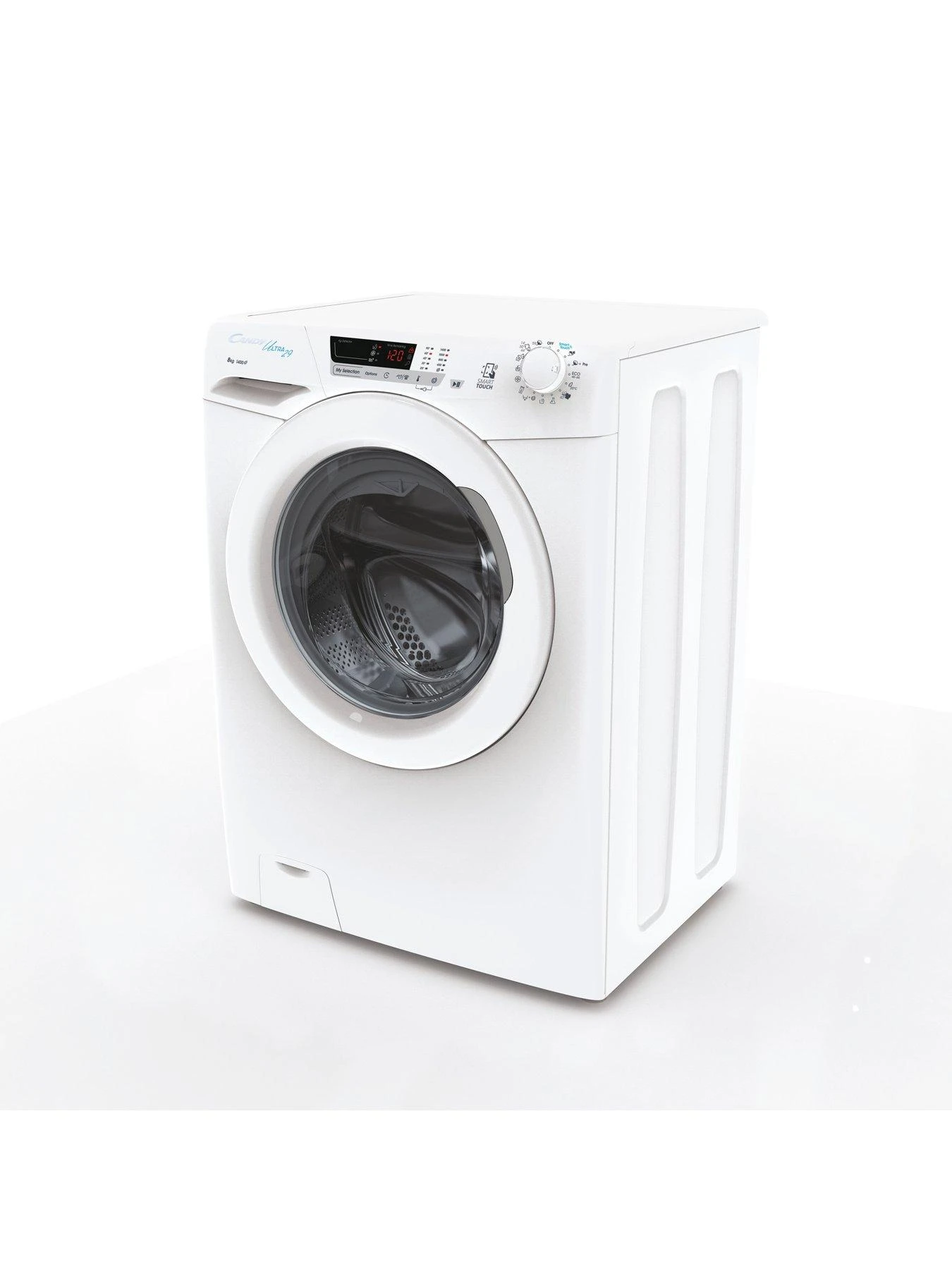 Candy Ultra HCU1482DE 8kg Load, 1400rpm Spin Freestanding Washing Machine, Android App Enabled, Eco Cycles, Water & Energy Auto Sensing - White - Image 2
