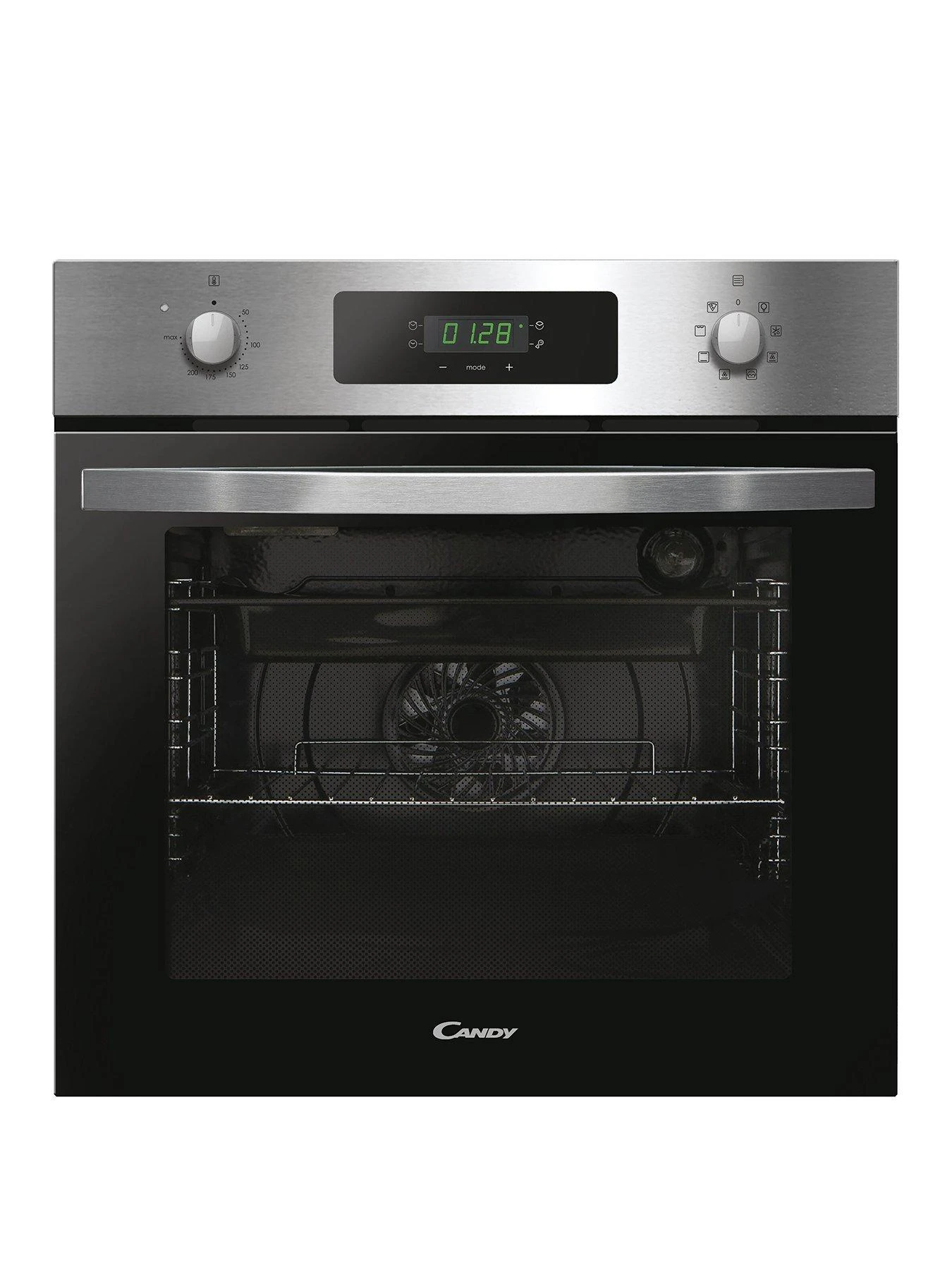 Candy FIDCX615 Built In 70 Litre, Multi-Function Oven With Aquactiva System - Black Glass With Stainless Steel